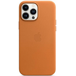 Задняя накладка LEATHER CASE MAGSAFE для iPhone 13 Pro Max №01 Orange с АНИМАЦИЕЙ