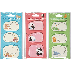 Блок с липким краем фигурный 55*55 deVENTE Shiba, Panda, Bear 3цв*20л, микс*3 вида 2010362 9861679