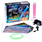 Ручка 3D набор PCL пластика светящегося в темноте, мод. PN013, цвет розовый   9755265