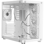 Корпус ABR Sea View White (1*USB Type-C, 2*USB 2.0, HD Audio, 4xRGb Fan, ATX, Micro-ATX)(Уценка)