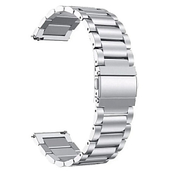 Металлический ремешок WB40 блочный на застежке Универсальный 22мм (silver)