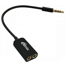 Разветвитель Jack 3.5 <--< 2*Jack 3.5 RITMIX RAS-110 Black