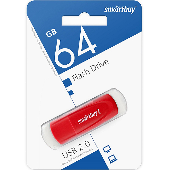 USB 64Gb Smart Buy Scout красный