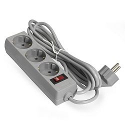 Сетевой фильтр  1.8м EXEGATE EX221177RUS SP-3-1.8G, 3 розетки, евровилка, серый