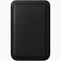 Кошелек для карт iPhone Leather Wallet MagSafe с лого (№01 Черный)
