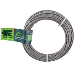 Леска для триммера квадратная витая, армир. алюминием, 2,4 мм х 10 м, Россия// Сибртех 961995