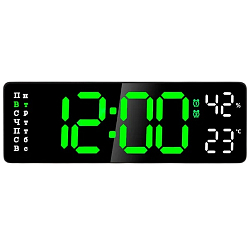 Часы настенные электронные большой дисплей будильник,температура прямоугольные TIMELAB 7.5*23 см