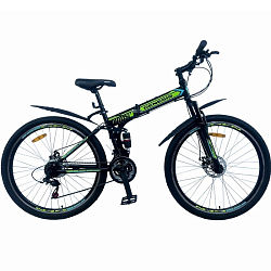 Велосипед TORRENT GENESIS, Черный, салатово-бирюзовый/матовый (рама сталь 17", внедорожный, 21 скорость, колеса 29д.)