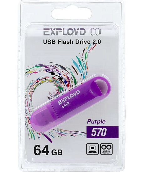 USB 64Gb Exployd 570 Purple