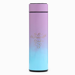 Термос "Мастер К." 450 мл, сохраняет тепло 8 ч, с индикатором температуры, сиреневый 5263601