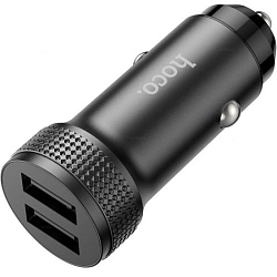 Авто ЗУ 2USB 2.4A HOCO Z49 Level , черный, USB - Type-C