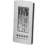 Часы с термометром HAMA H-186357 серебристый/черный