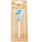 Свеча в торт на шпажке «Алмаз», цифра "7", голубая, 5 см   9338078