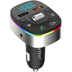 FM-модулятор EARLDOM ET-M74, Bluetooth, QC3.0, цвет: чёрный