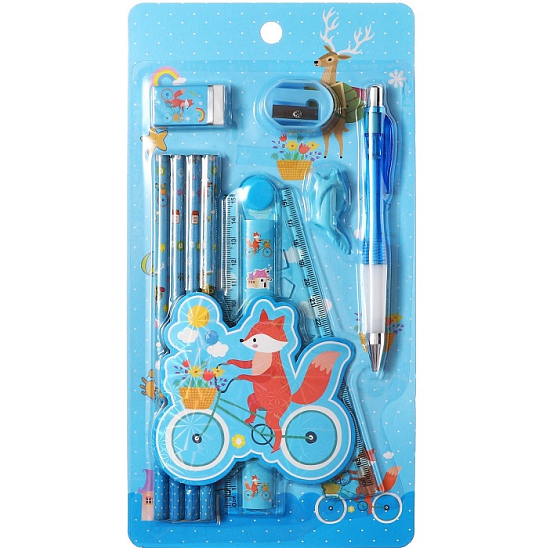 Набор канцелярский Calligrata 9 предметов, голубой