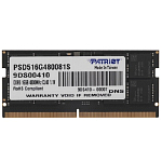 Оперативная память DDR5 16Gb Patriot 4800MHz (1*16Gb) SO-DIMM PSD516G480081S RTL PC5-38400 CL40 260-pin 1.1В dual rank