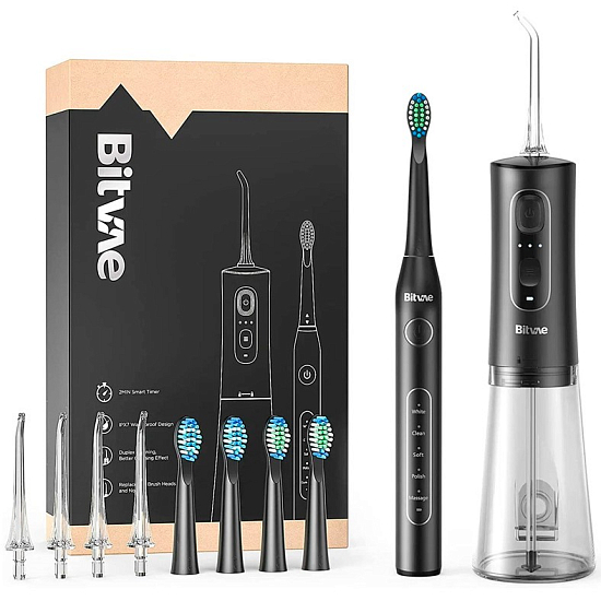 Набор из зубной щетки BITVAE D2 Daily Toothbrush и ирригатора С2 (D2+С2) GLOBAL, черный