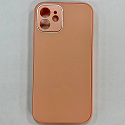 Задняя накладка Craft для iPhone 12, розовая, бархатное стекло
