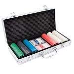 Фабрика Покера: Набор из 300 фишек (4г) для покера с номиналом в алюминиевом кейсе, арт. pokfp300f4g