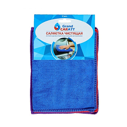 Салфетка для автомобиля GRAND CARATT, микрофибра, 300 г/м², 20×30 см, набор 3 шт, микс   4019354