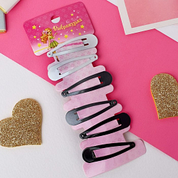 Невидимка для волос "Провижн" 5 см (набор 6 шт) чёрно-белый 2788676