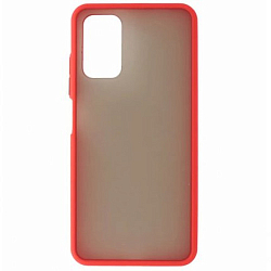 Задняя накладка Zibelino Plastic Matte для Xiaomi Poco M3 красная окантовка