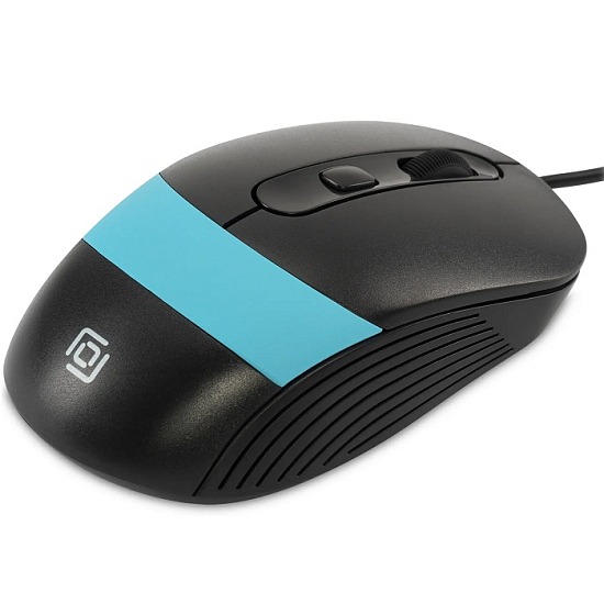 Мышь OKLICK 310M черный/синий для ноутбука