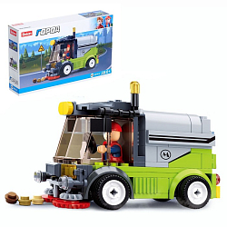 Конструктор SLUBAN Город «Машина по мойке улиц», 136 деталей