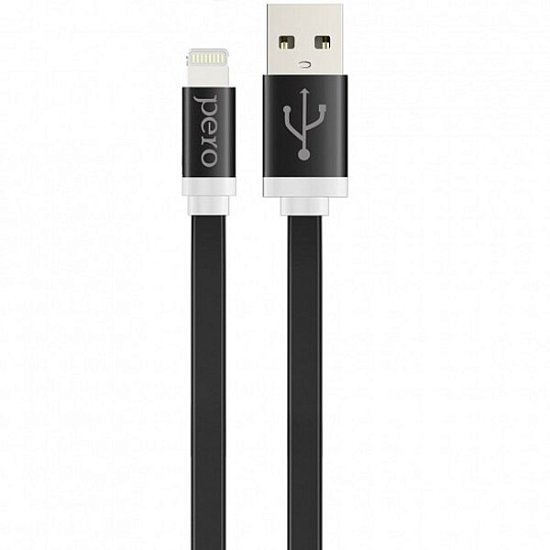 Кабель USB <--> Lightning  1.0м PERO DC-01 черный