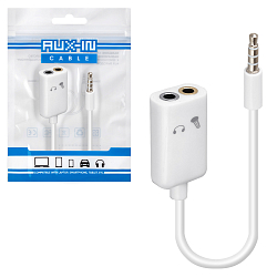 Переходник Jack 3.5 <--< 2*Jack 3.5 наушники и микрофон (10см)