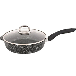 Сковорода глубокая 22см KUKMARA "Грация" сгчс221а (черный/серебро)