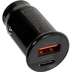 Авто ЗУ 1USB/1Type-C REMAX RCC231, 30W, черное (Chanyo Series)