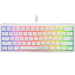 Клавиатура DEFENDER GK-303 RU, Deimos, 61кн,корич.свитчи,белый