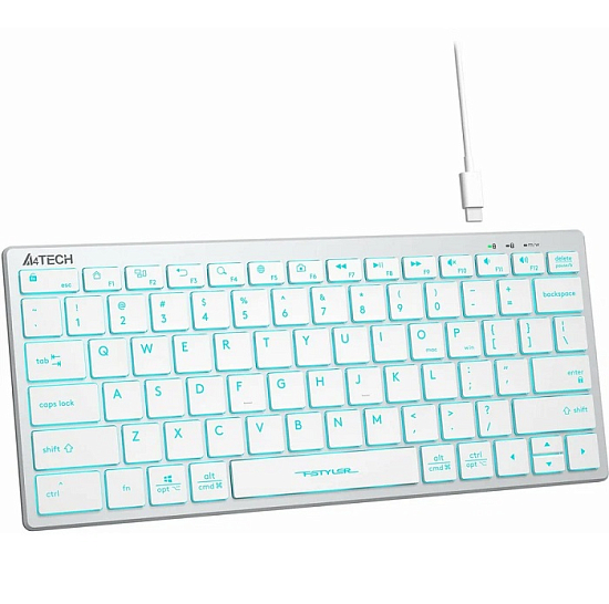 Клавиатура A4TECH Fstyler FX61, белый/синий