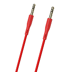 Кабель Jack 3.5 <--> Jack 3.5  1.0м NONAME красный, нейлон, угловой, на пружине (без упаковки)