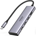 USB Type-C Хаб Ugreen USB-C 6-in-1 CM511 (60383) (3xUSB3.0-A/  HDMI/ SD/ TF )