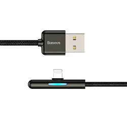 Кабель USB <--> Lightning  2.0м BASEUS черный, светящийся (CAL7C-B01)