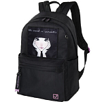 Рюкзак BRAUBERG FASHION CITY универсальный, карман-антивор,Romantic Anime,черный,44х31х16 см,270808