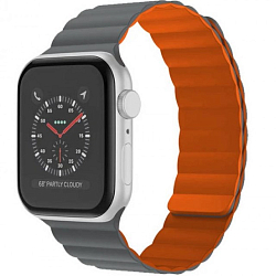 Силиконовый ремешок MUTURAL MOLAN для Apple Watch 42-49мм серо-оранжевый