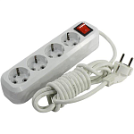 Сетевой удлинитель  3.0м SMARTBUY 4 розетки с выключателем и заземлением ПВС 3х1,0 (SBE-16-4-03-ZS)