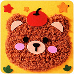 Вышивка по фетру «Медвежонок», 20.5×20.5 см, жёлтая 10939777