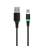 Кабель USB <--> microUSB  1.0м SMARTBUY (iK-10mt-2) черный, магнитный наконечник