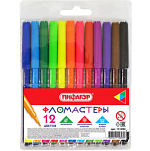 Фломастеры ПИФАГОР, 12 цветов, вентилируемый колпачок, 151090