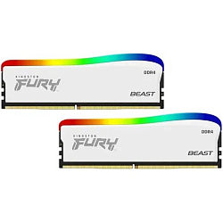 Оперативная память DDR4 16Gb (2x8Gb kit) Kingston FURY Beast White RGB SE CL17  (KF436C17BWAK2/16) PC28800, 3600Mhz, DIMM (retail)