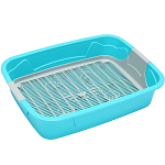 Туалет с сеткой,  45х34х15 см,  серый/бирюзовый 10701356