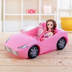 Кукла модель "Лена" на машине, с аксессуарами