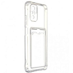 Задняя накладка ZIBELINO Silicone Card Holder Case для Xiaomi Redmi Note 10/10S (прозрачный) защита камеры