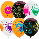 Шар латексный 12" «Монстрики», набор 5 шт., МИКС