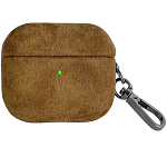 Чехол МОБИС для AirPods 4  пластик + тестиль с карабином "Велюровый" Коричневый