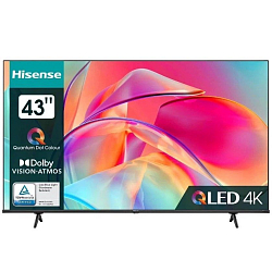 Телевизор Hisense 43E7KQ 43" (UHD/ QLED/ 60Hz), чёрный 